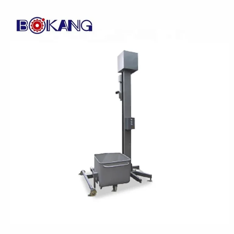 Stainless steel bucket lifter for loading forming machine hoppers