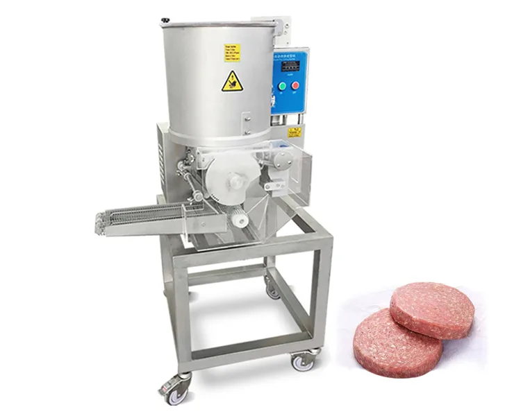 CXJ100 patty machine with formed burger patties